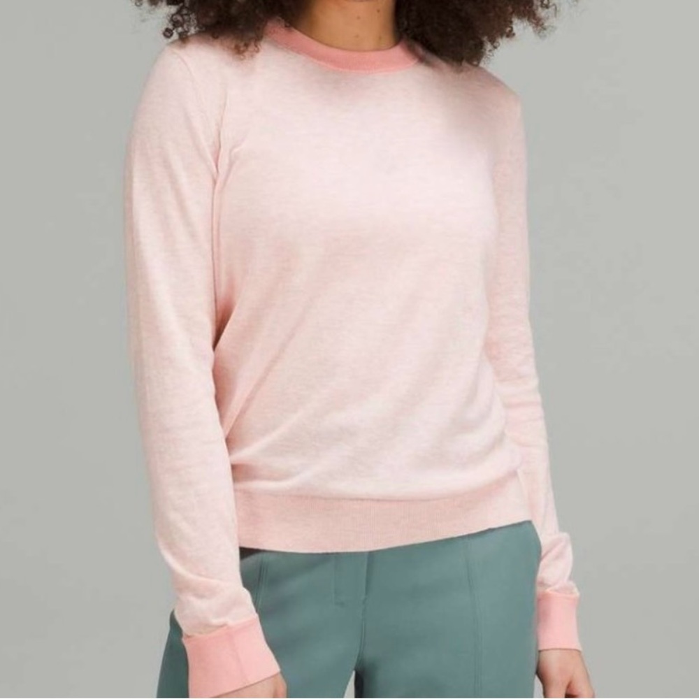 lululemon Silk Blend Crewneck Pink Sweater